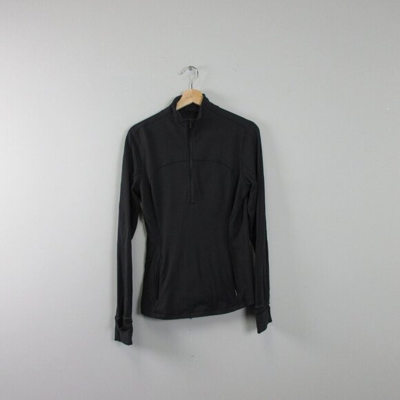 Lululemon Women's Run Briskly 1/2 Zip Pullover Top 10 Black Stretch Athletic 304 - Picture 1 of 10